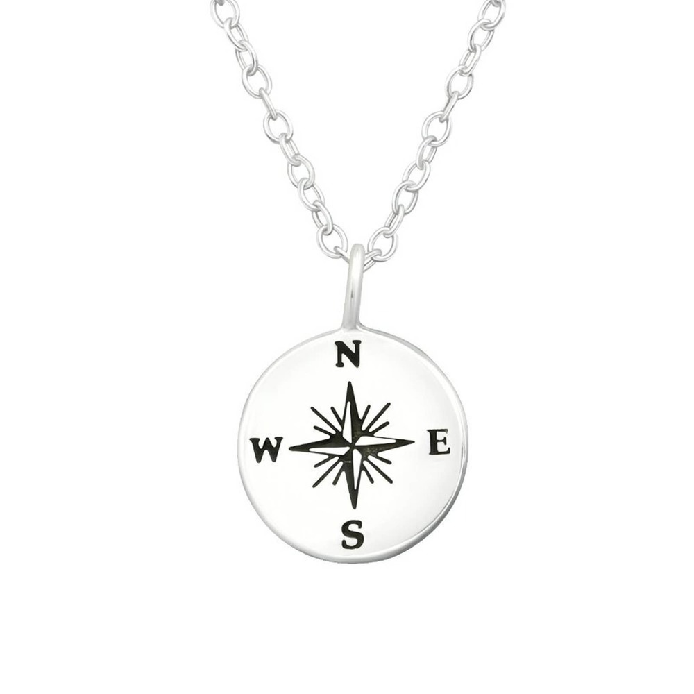 Sterling Silver Compass Necklace​